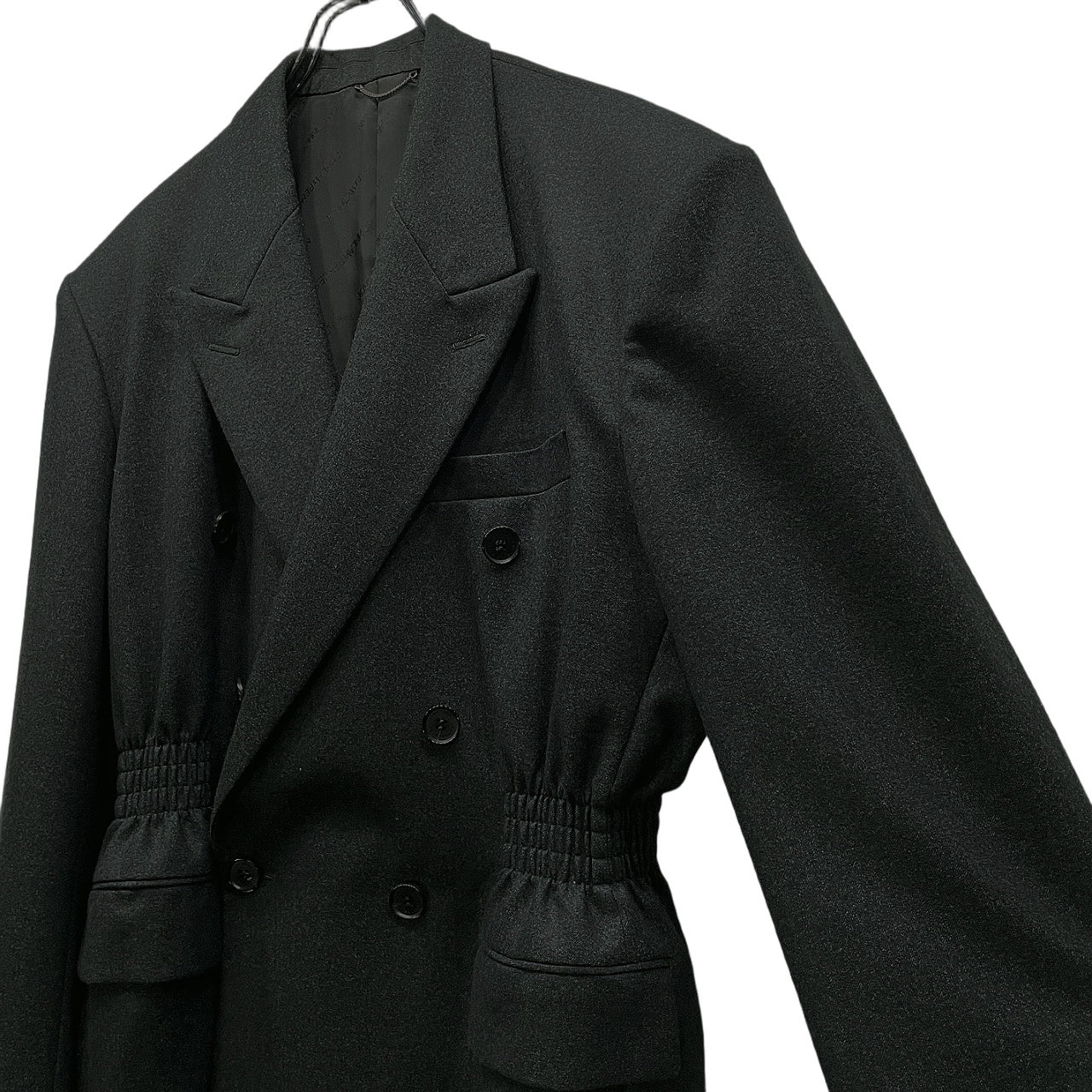 JOHN LAWRENCE SULLIVAN 20AW WAIST GATHERED JACKET ウエストギャザーダブルブレストテーラードジャケット ブレザー ブルゾン コート アウター 定価110,000円 ジョンローレンスサリバン メンズ