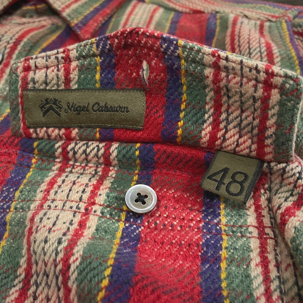 Nigel Cabourn コットンヘビーフランネルダブルボタンチェックシャツ ブラウス トップス ナイジェルケーボン メンズ