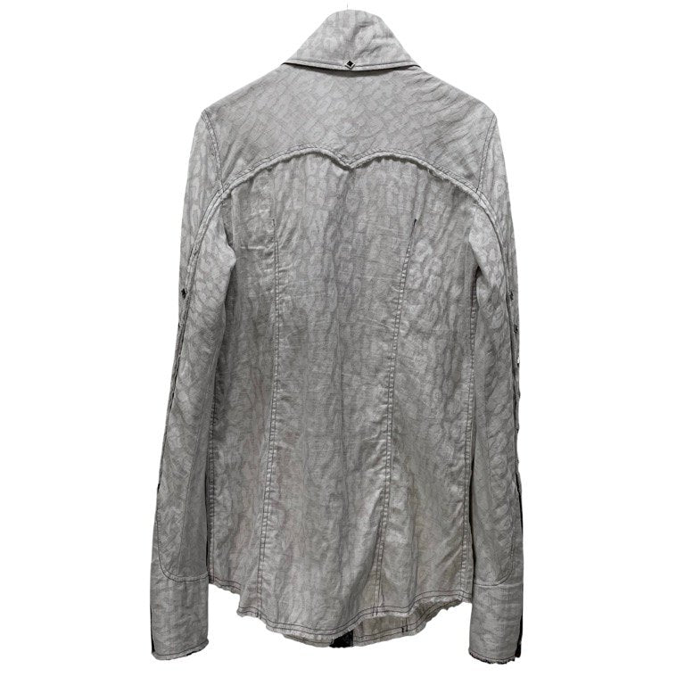 L.G.B. デタッチャブルカラーマルチボタンカットオフレオパードウエスタンシャツ ブラウス トップス 総柄 チェック ルグランブルー メンズ