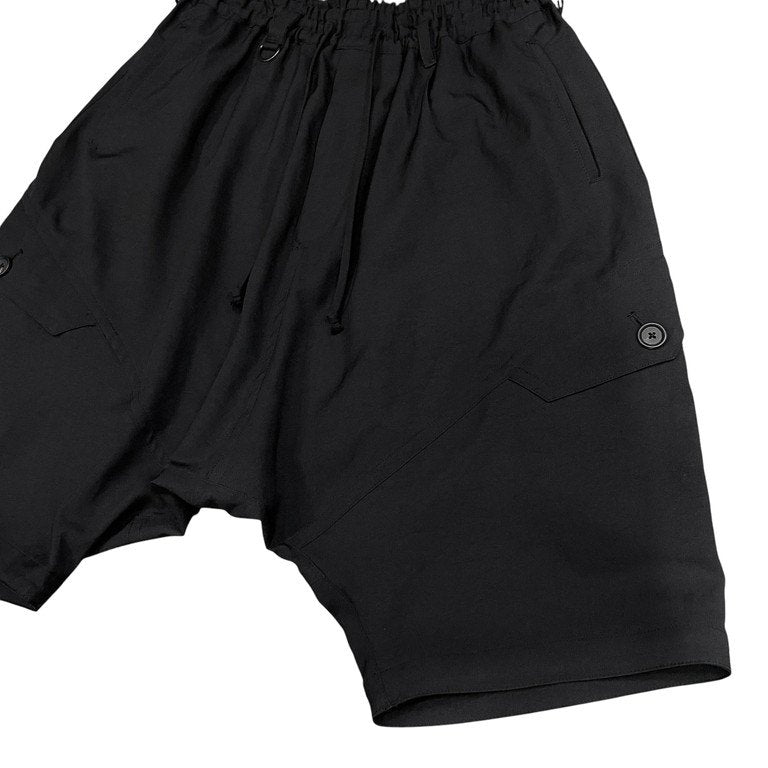 S'YTE Yohji Yamamoto SHIWANOARU P/E STRETCH TWILL SWITCHING SEAM POCKET 6-QUARTER-LENGTH SAROUEL PANTS ストレッチポリエステルツイルサルエルカーゴハーフパンツ サイト ヨウジヤマモト メンズ レディース ユニセックス