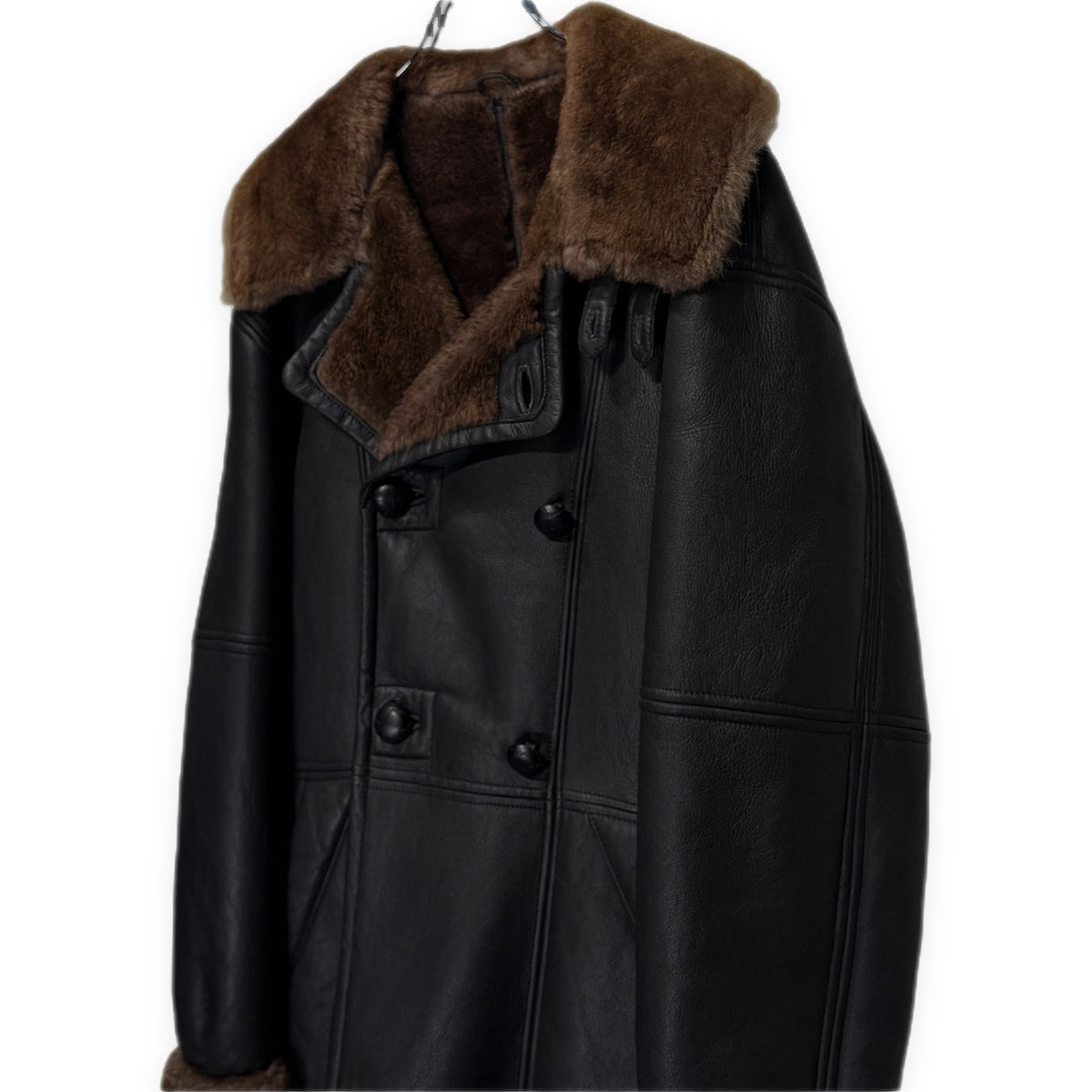 LQ Y's for men ラムレザームートンダブルブレストコート ブルゾン ジャケット アウター Archive 80s 90s Yohji Yamamoto Pour Homme ヨウジヤマモトプールオム ワイズフォーメン メンズ