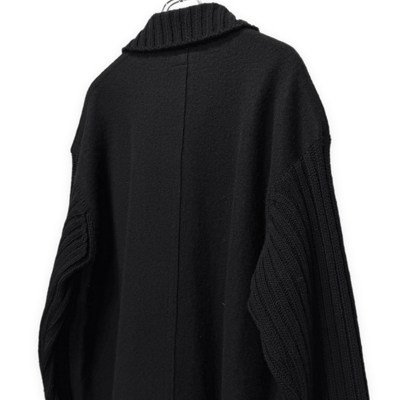 Yohji Yamamoto Pour Homme 98AW 袖ニット切り替え圧縮ウール立体ポケットジップアップブルゾン ジャケット コート アウター Archive 90s ヨウジヤマモトプールオム メンズ
