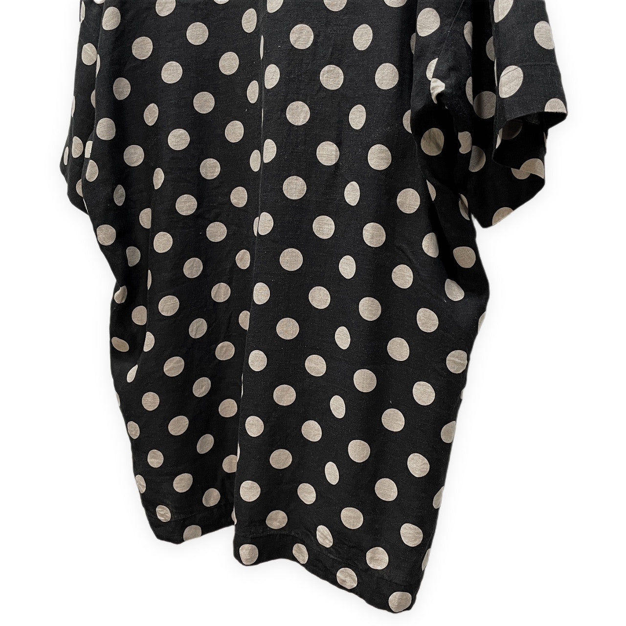 vital リネンドットプルオーバーチュニックシャツ ノーカラー スキッパー ブラウス 水玉 総柄 半袖 トップス バイタル メンズ