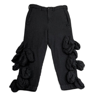 COMME des GARCONS 17AW 圧縮ウールサイド装飾テーパードパンツ ボトムス 縮絨 Archive シルエットの未来 The future of silhouette コムデギャルソン レディース