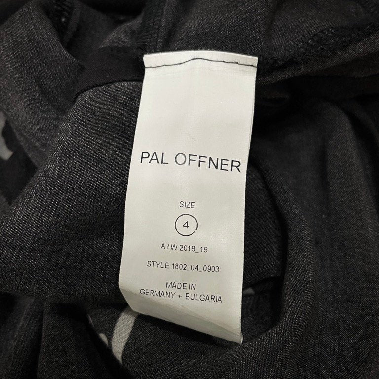 PAL OFFNER 18AW レーヨン抜染英字ナンバリングプリントカットオフロングシャツ ブラウス トップス アウター 総柄 パルオフナー メンズ レディース ユニセックス