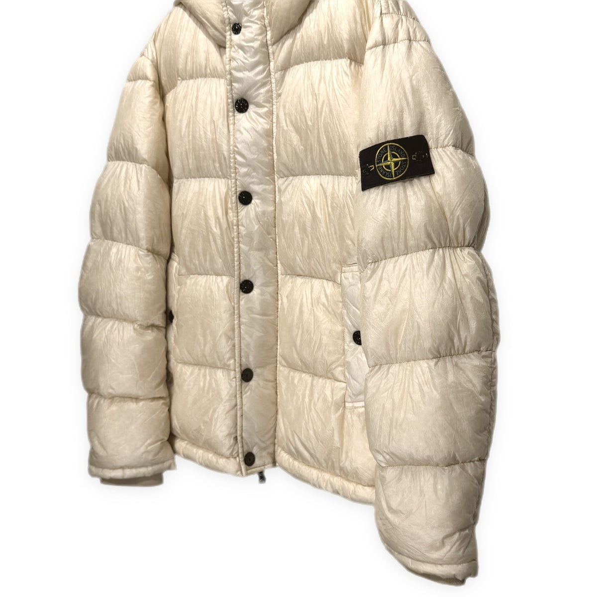 STONE ISLAND 14AW GARMENT DYED DOWN_26 GR X SQM_N ガーメントダイホワイトダックダウンジャケット ブルゾン コート アウター XL 製品染め ストーンアイランド メンズ