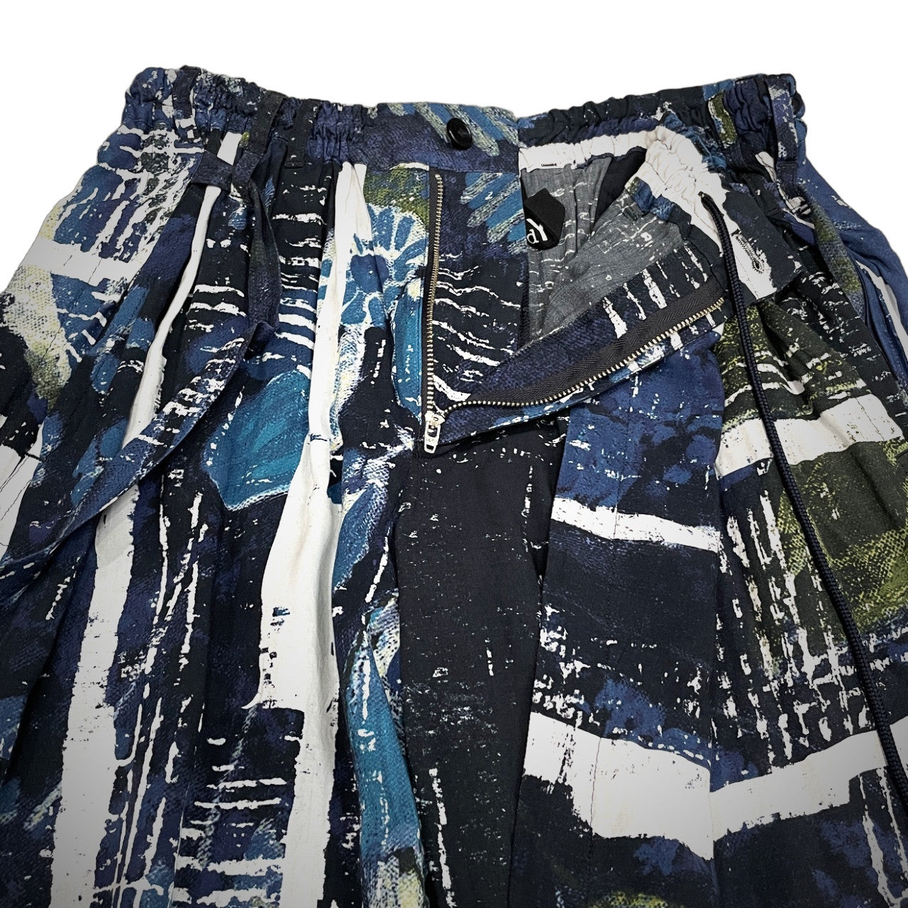 Ground Y 20AW 西洋画プリントレーヨンラップパンツ ボトムス 総柄 Yohji Yamamoto ヨウジヤマモト グラウンドワイ メンズ レディース ユニセックス