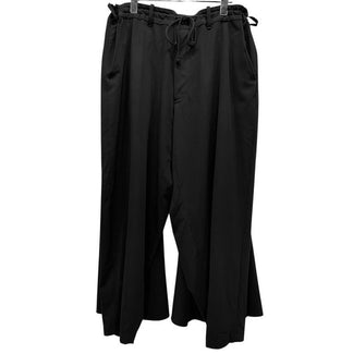 S'YTE Yohji Yamamoto ポリエステルレーヨンギャバジンフレアシームカラスパンツ 名作 Archive ドローストリング イージー ボトムス サイト ヨウジヤマモト Pour Homme プールオム メンズ レディース ユニセックス