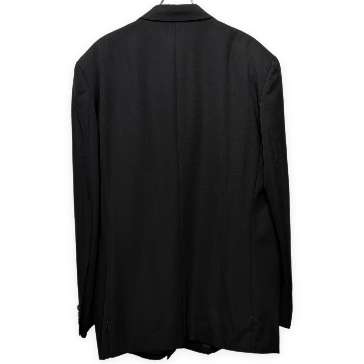 COMME des GARCONS HOMME PLUS 91AW ウールギャバジンピークドラペルダブルブレスト袖裏ストライプテーラードジャケット Archive 6.1 THE MEN ブレザー ブルゾン コート アウター コムデギャルソンオムプリュス メンズ