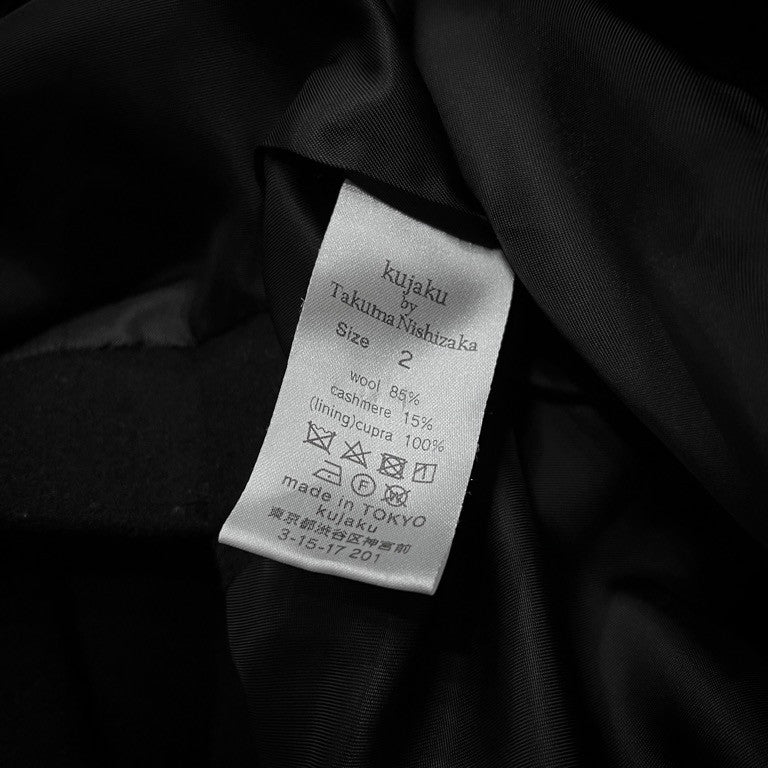 kujaku by Takuma Nishizaka ウールカシミヤサイドスリットチェスターロングコート アウター クジャク メンズ レディース ユニセックス