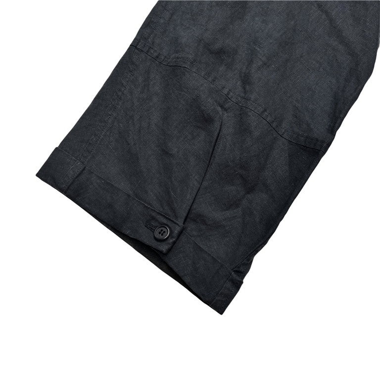 Yohji Yamamoto Pour Homme 85SS リネンポプリンキモノスリーブロングコート 着物袖 Archive 80s 最初期 丸文字ロゴ 希少 レア ジャケット ブルゾン アウター ヨウジヤマモトプールオム メンズ