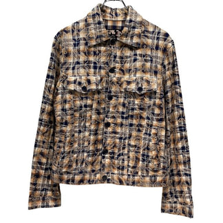 Jean Paul GAULTIER PARIS 04SS ボタニカルプリントフランネルチェックトラッカージャケット Archive 90s 00s JPG 総柄 ジャンポールゴルチエ メンズ