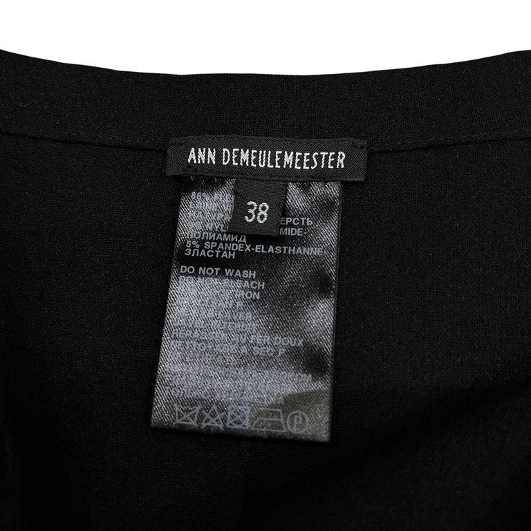 ANN DEMEULEMEESTER ストレッチウールジャージージップアップレイヤード巻きスカート ボトムス パンツ Archive アンドゥムルメステール レディース