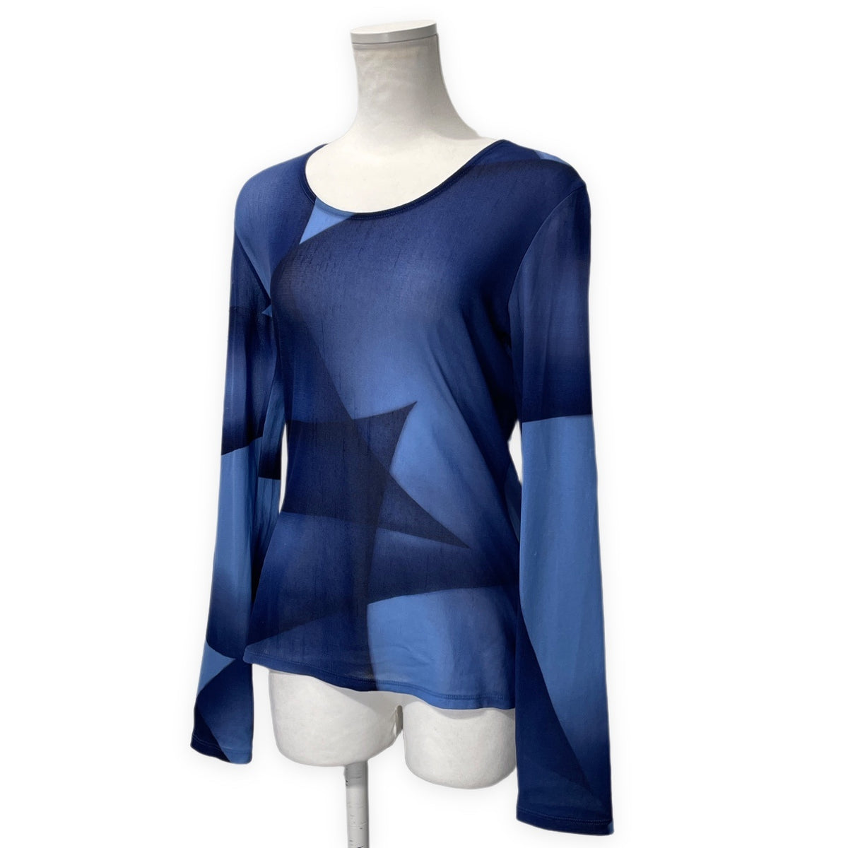 ISSEY MIYAKE 12SS シアートップス  カットソー Tシャツ シースルー プリント 長袖 イッセイミヤケ レディース