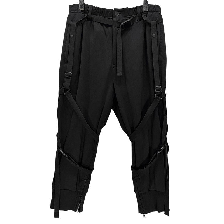 Y-3 19SS BONDAGE PARACHUTE PANTS コットンスウェットボンテージパラシュートパンツ 裾リブジップ ロゴ DY7169 Yohji Yamamoto Pour Homme adidas ヨウジヤマモトプールオム アディダス ワイスリー メンズ