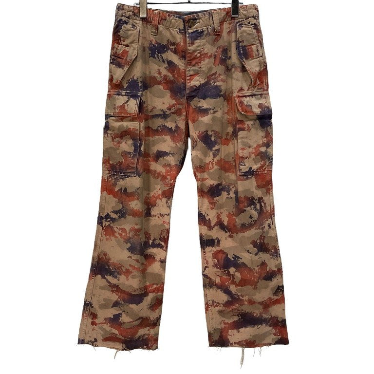 ISAMU KATAYAMA BACKLASH ハンドプリントカモフラージュカットオフカーゴパンツ 迷彩 総柄 ボトムス イサムカタヤマ バックラッシュ メンズ