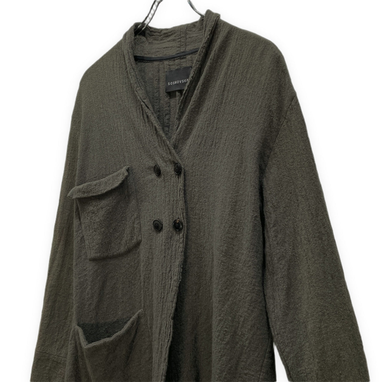 SOSNOVSKA 縮絨ウールダブルブレストジャケット シャツ カーディガン アウター トップス ソスノブスカ メンズ レディース ユニセックス