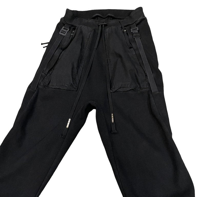 Boris Bidjan Saberi P18 ニッケルプレスダブルオブジェクトダイサイドベルトアナトミカルサルエルスウェットパンツ ドロップクロッチ ジョガー F092