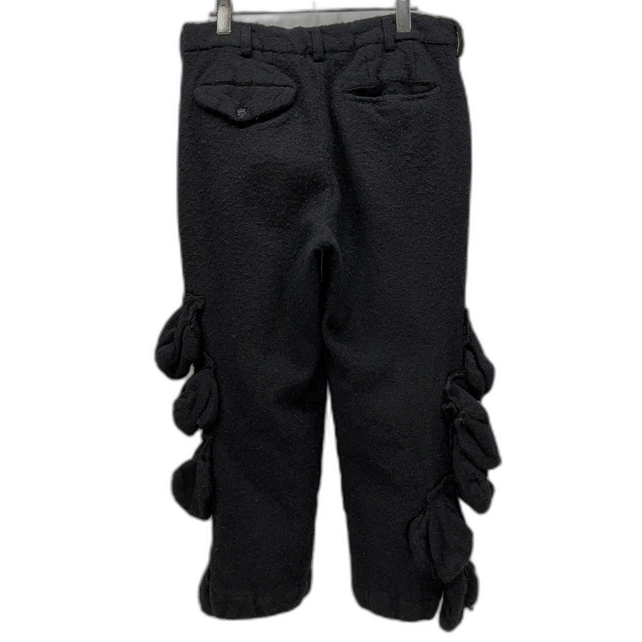 COMME des GARCONS 17AW 圧縮ウールサイド装飾テーパードパンツ ボトムス 縮絨 Archive シルエットの未来 The future of silhouette コムデギャルソン レディース