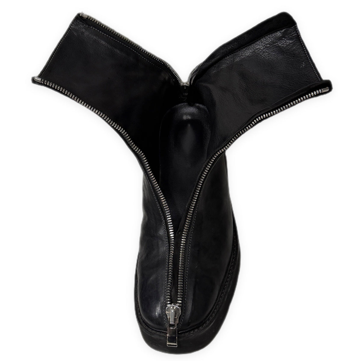 incarnation HORSE LEATHER FRONT&BACK ZIP LINED BLACK HI-CREPE SOLES PIECE DYED ホースレザーハイクレープソールフロント&バックジップブーツ 11V-7347 シューズ 靴 クツ 42 定価128,700円 インカーネーション メンズ