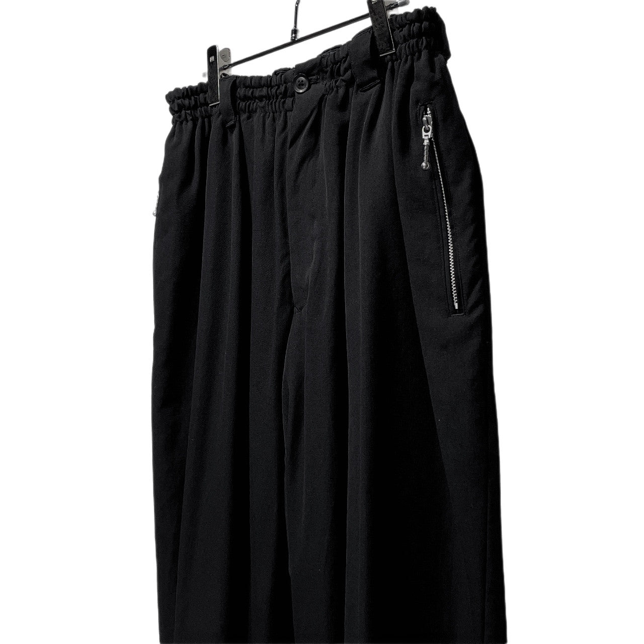 Yohji Yamamoto Pour Homme 18AW ウールギャバジンボールチェーンファスナーポケットパンツ Ball Fastener Pants ボトムス ウエストゴムシャーリング ドローストリング HW-P97-100 ヨウジヤマモトプールオム メンズ