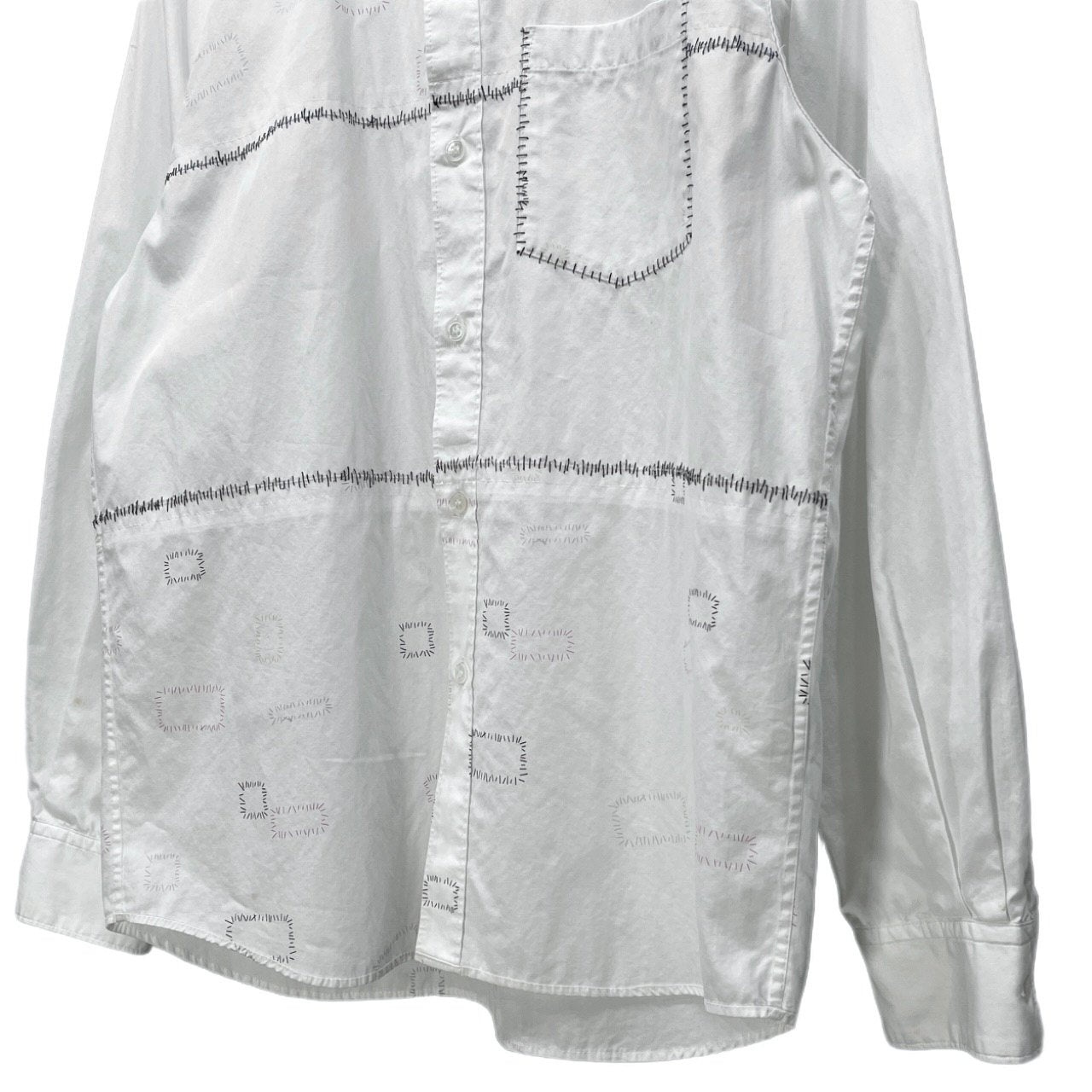 UNDERCOVERISM 03SS 瘡蓋デザイン手刺繍ステッチプリントシャツ クラスト Archive scab期 名作 ブラウス トップス U217 アンダーカバー メンズ