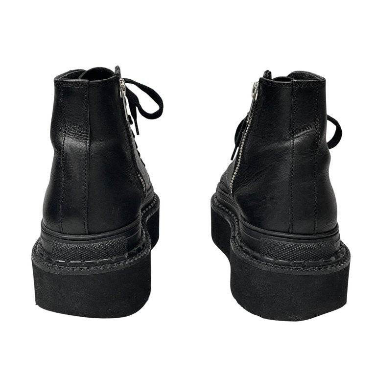 Y's 19SS ボリュームソールサイドジップレザーハイカットスニーカーブーツ 厚底 レースアップシューズ 靴 クツ Yohji Yamamoto Femme ヨウジヤマモトファム ワイズ レディース