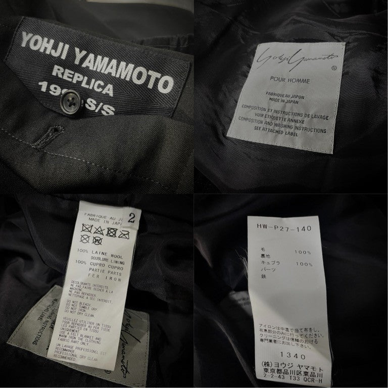 Yohji Yamamoto Pour Homme REPLICA 91SS ウールギャバジンがま口ポケットクロップドパンツ 鞄 カバン ボトムス 18SS 復刻 Archive 90s ヨウジヤマモトプールオム メンズ