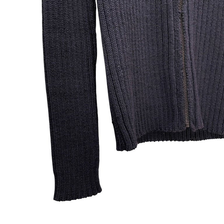 Jean Paul GAULTIER CLASSIQUE 96AW ウールリブ編みノーカラージップアップニットカーディガン Archive 90s JPG トップス ジャンポールゴルチエ ゴルチェ メンズ
