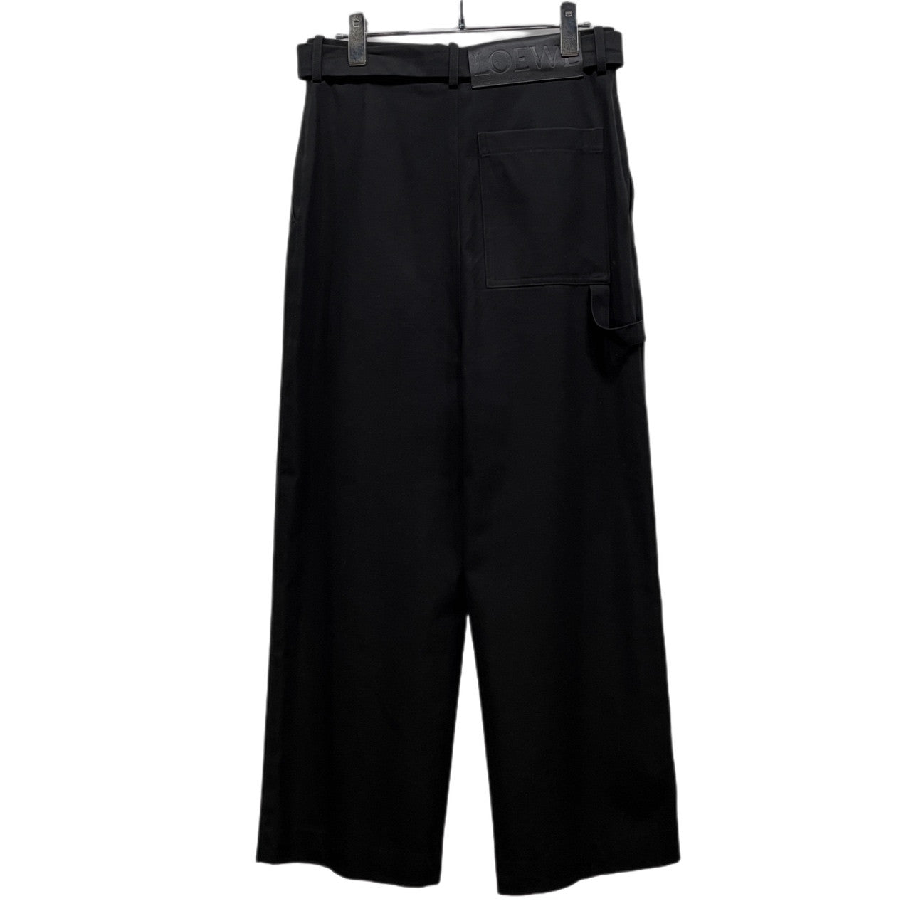 LOEWE Wide-Cut Belted Low-Crotch Trousers コットンギャバジンワイドカットロークロッチベルテッドパンツ サルエル トラウザーズ ペインター ボトムス スラックス ベルト ロエベ メンズ