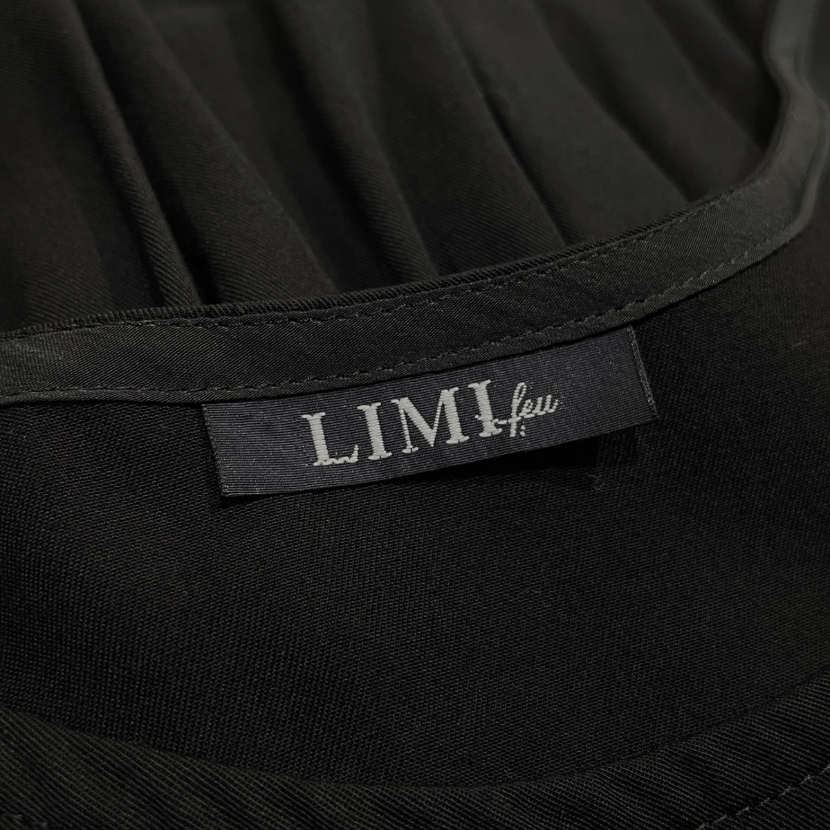 LIMI feu テンセルギャバジンノースリーブギャザーリボンワンピース ドレス ミニワンピース ひざ丈 ミニ丈 フレア リミフゥ ヨウジヤマモト レディース