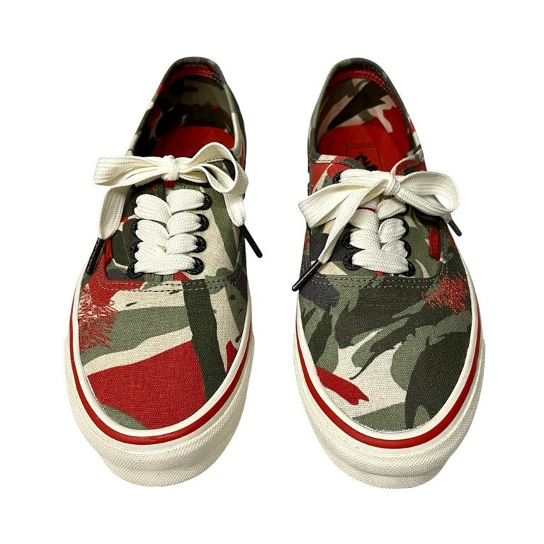 Nigel Cabourn × VANS VAULT 21AW OG AUTHENTIC LX - ARMY GREEN CAMO 迷彩柄ステッチ刺繍オーセンティック ローカットスニーカー シューズ 靴 クツ VN0A4BV99RB ナイジェルケーボン ヴァンズ バンズ ボルト メンズ