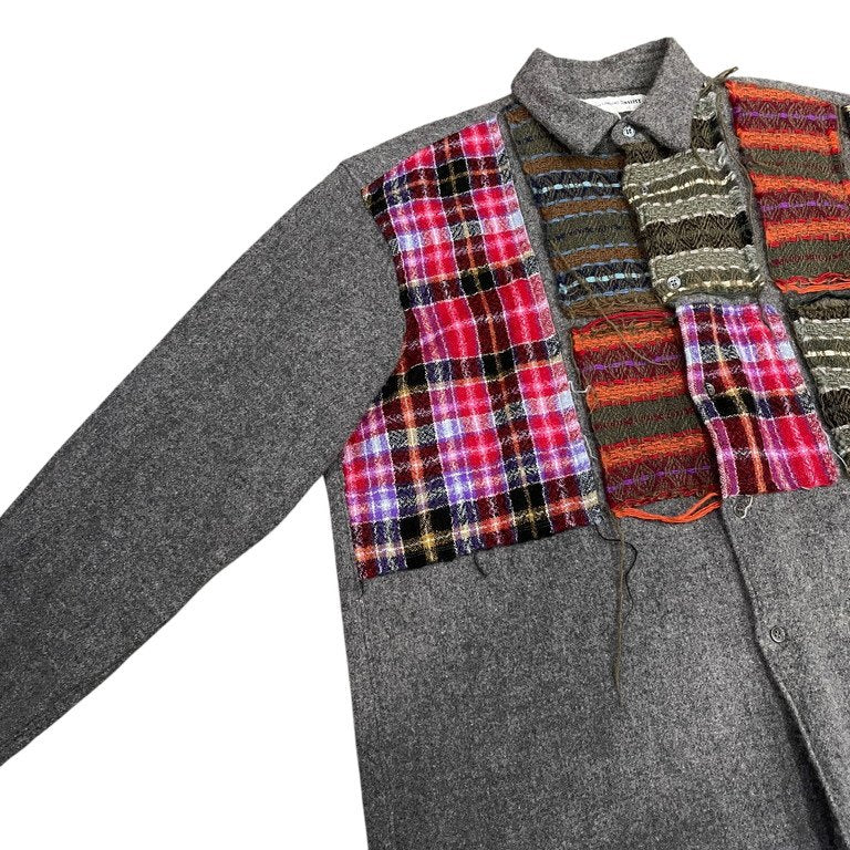 COMME des GARCONS SHIRT 縮絨ウールカットオフパッチワークシャツ Archive 90s ブラウス トップス コムデギャルソンシャツ メンズ