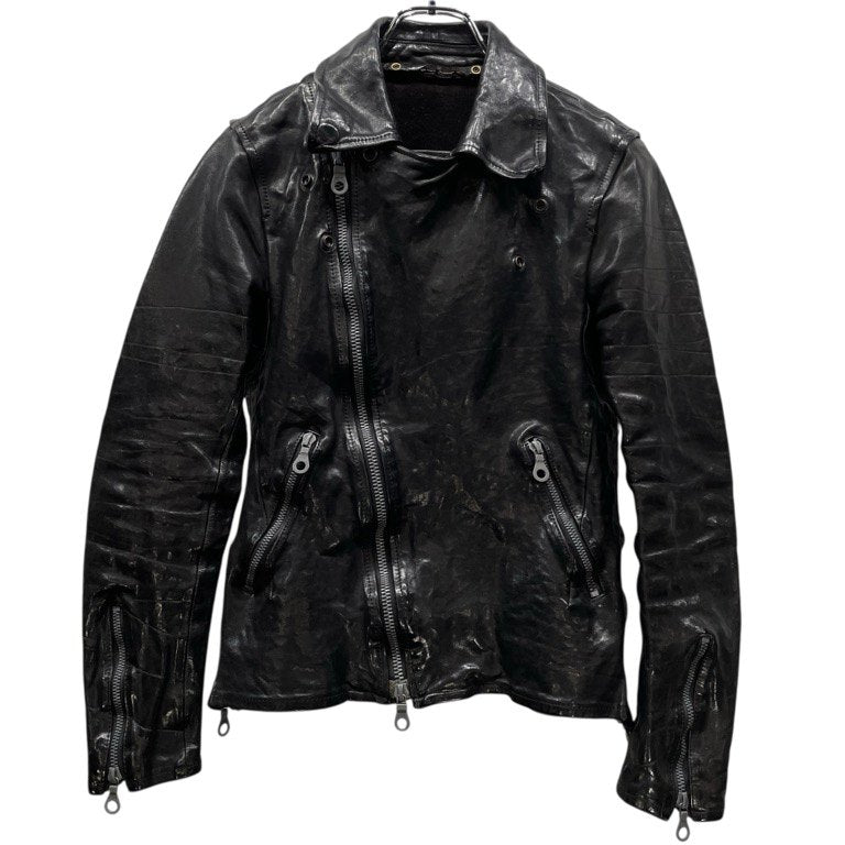 ISAMU KATAYAMA BACKLASH ITALY SHOULDER “GARMENT-DYED” DOUBLE RIDERS インタリアンショルダーガーメントダイレザーダブルライダースジャケット ブルゾン コート アウター 定価275,000円 イサムカタヤマ バックラッシュ メンズ