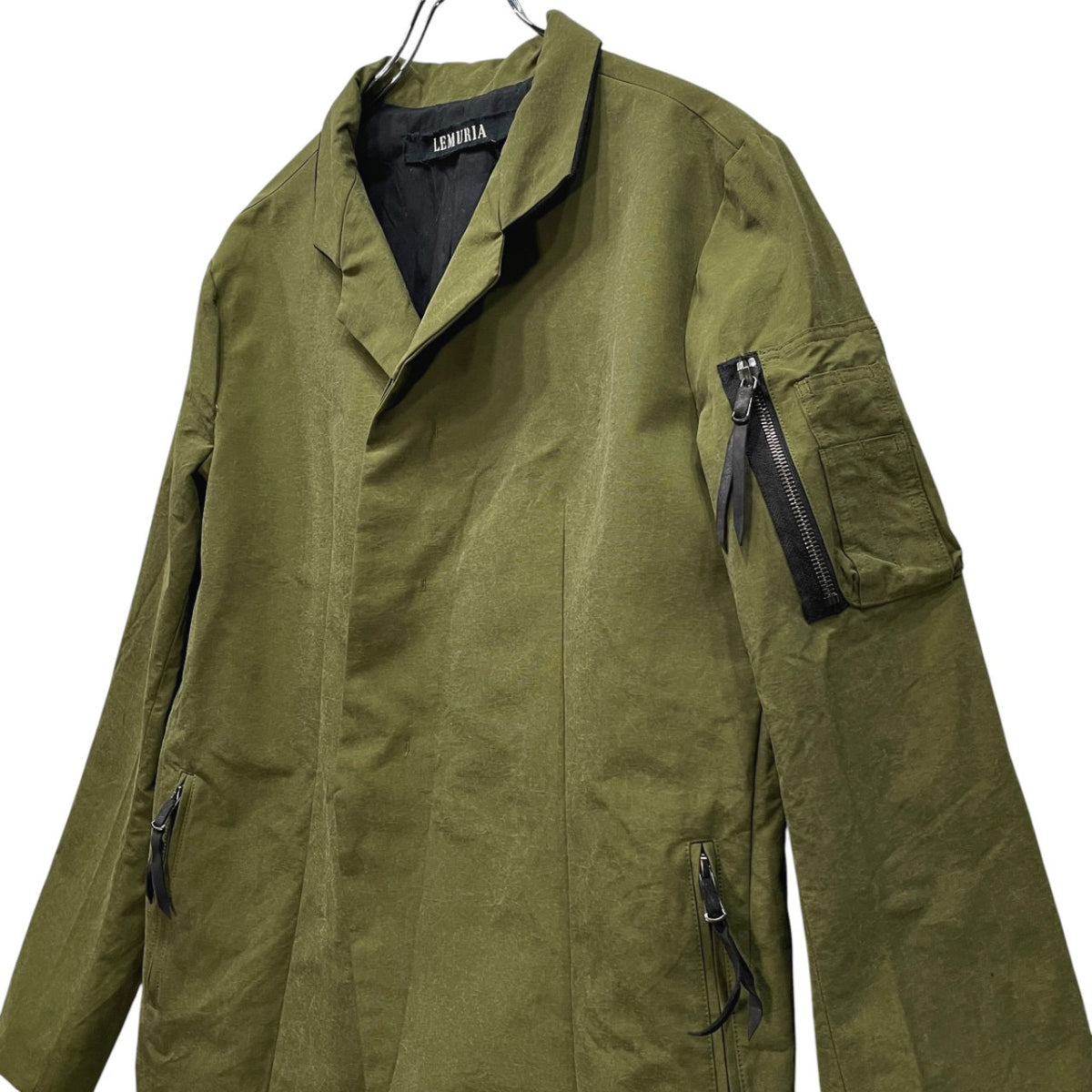 LEMURIA CLASSIC BOMBER COAT SALT SHRINKAGE GRUNGE CLOTH 塩縮加工クラシックボンバーコート ロングジャケット ブルゾン アウター レムリア メンズ
