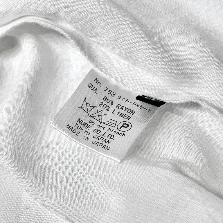 nude:masahikomaruyama ライナージャケット レーヨンリネンガーゼロングフロントスナップボタンジャケット コート ライトアウター ヌード マサヒコマルヤマ