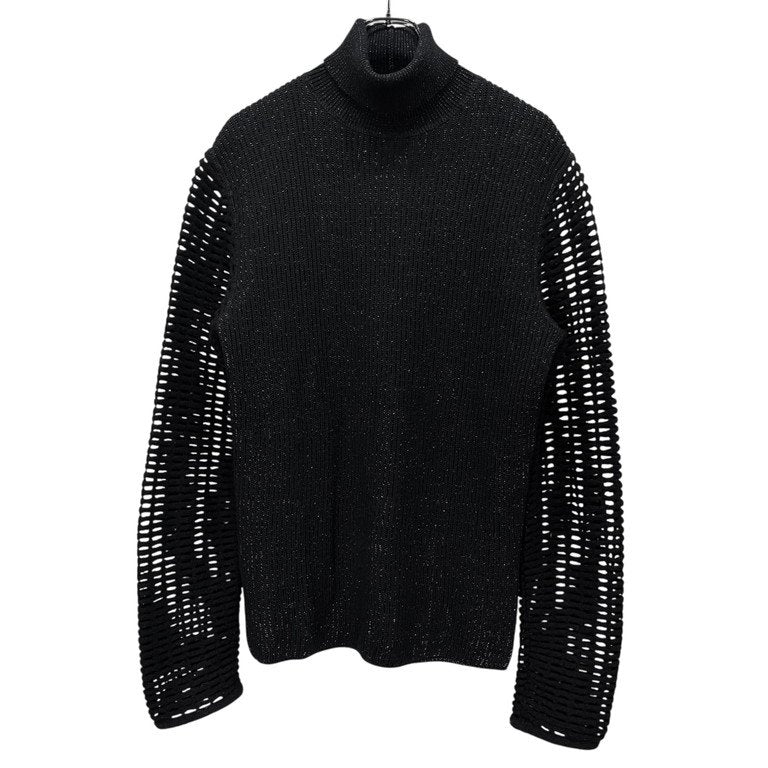 Jean Paul GAULTIER MAILLE メッシュスリーブ銀糸混紡タートルネックニットセーター Archive 90s ハイネック トップス JPG ジャンポールゴルチエ ゴルチェ メンズ