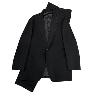 Y's for men ウールドスキンショルダーパットレスセットアップスーツ 1Bテーラードジャケット 2タックワイドパンツ スラックス トラウザーズ Archive 90s Yohji Yamamoto Pour Homme ヨウジヤマモトプールオム ワイズフォーメン