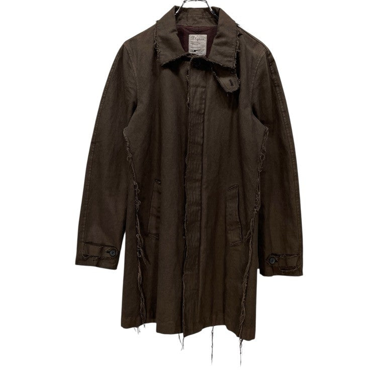Dhyana 09AW コットンキャンバスカットオフチンストラップミドルコート アウター size 2 ステンカラーコート 裏地ストライプ アルチザン ディアーナ メンズ