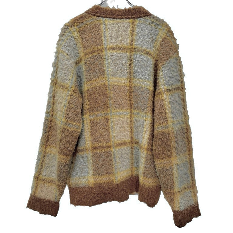 sacai 24AW サイドスナップボタンスリットチェック柄ニットカーディガン トップス サカイ メンズ