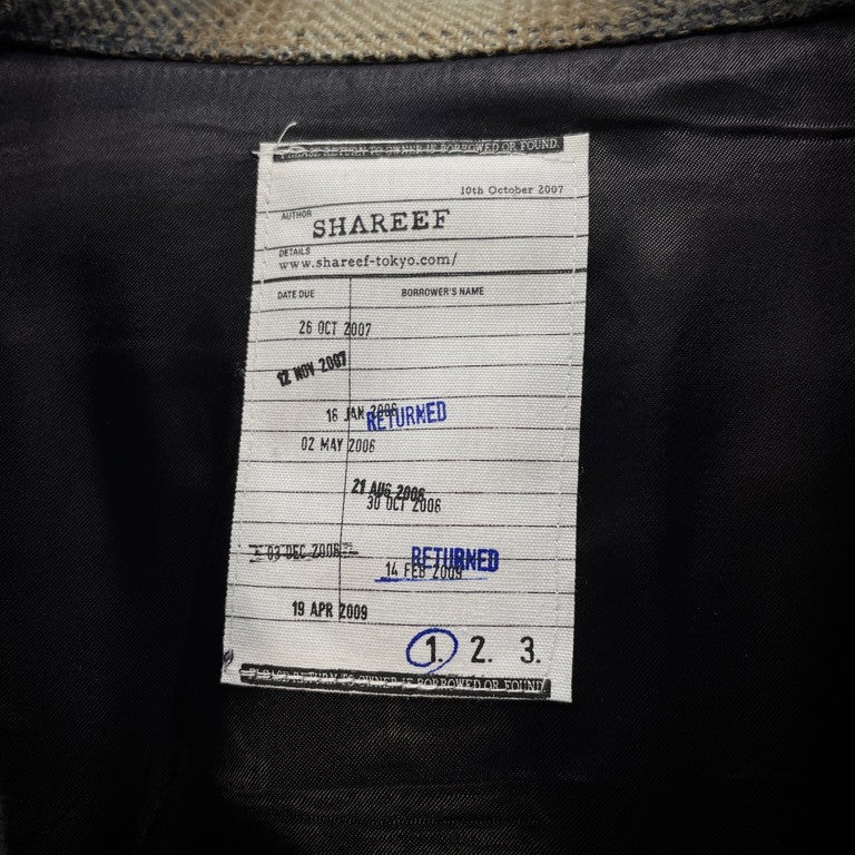 SHAREEF STUDIOUS別注 INSTRUCTIONS刺繍オーバーサイズチェックフランネルシャツ ダブルポケット ブラウス トップス シャリーフ メンズ