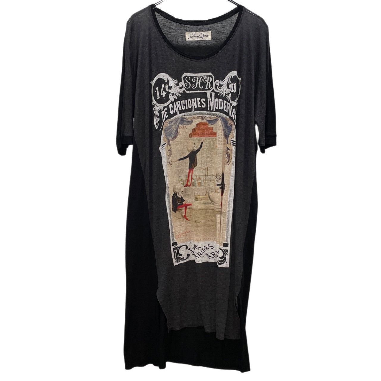 SHARE SPIRIT レーヨンリネンスカルプリントドルマンオーバーサイズカットソー Tシャツ トップス Tee T-shirt Y2K シェアスピリット メンズ