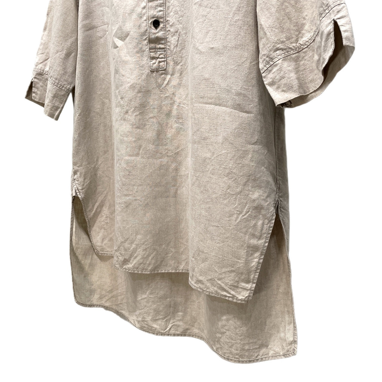 N/07 リネンポプリンノーカラープルオーバーシャツ チュニック ヘンリーネック トップス エヌゼロナナ メンズ