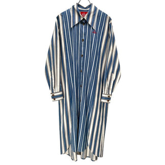 Vivienne Westwood RED LABEL 20SS 切替ストライプオーバーサイズロングシャツワンピース ブラウス コート トップス アウター オーブ刺繍 ヴィヴィアンウエストウッド レッドレーベル レディース