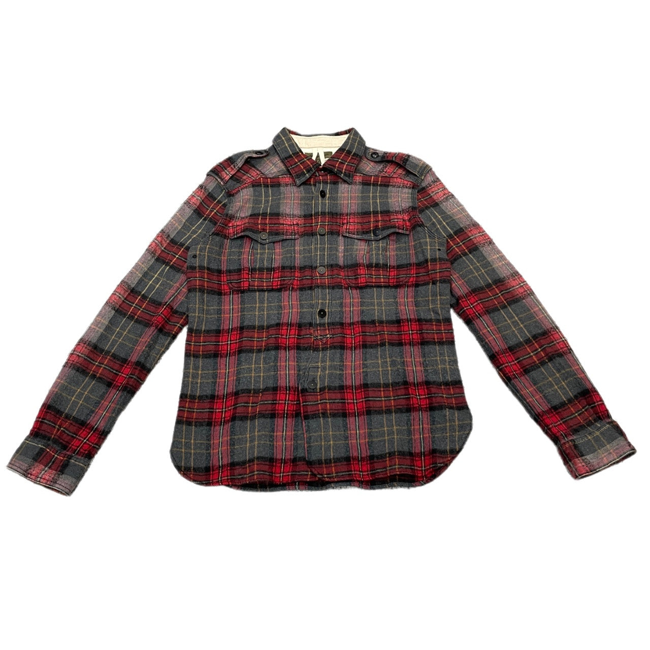 Nigel Cabourn コットンウールフランネルダブルポケットエポレットチェックシャツ ブラウス トップス ナイジェルケーボン メンズ