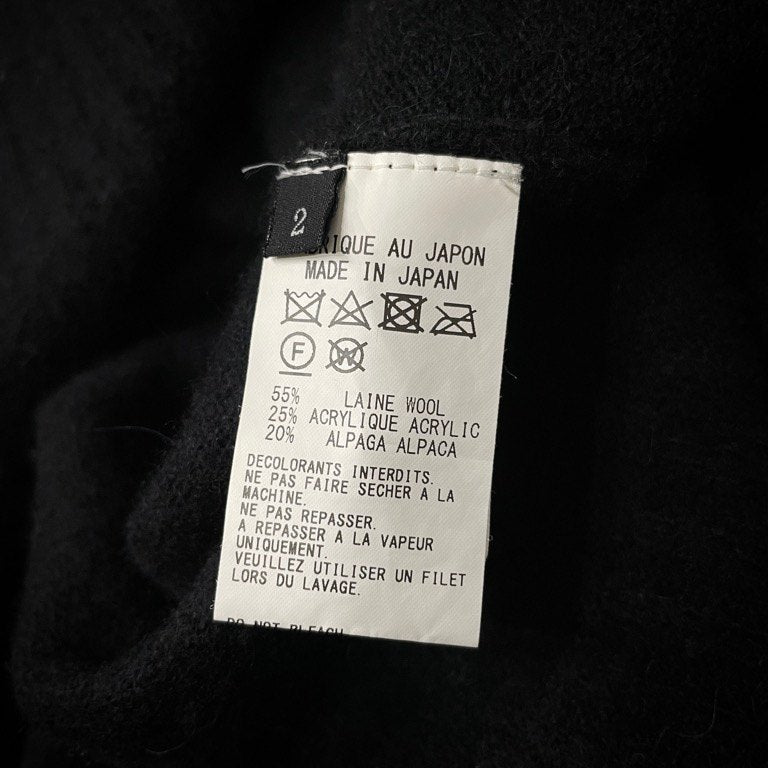 Y’s サイドステッチリペアデザイン圧縮ウールニットセーター 刺繍 アシンメトリー トップス Yohji Yamamoto Femme ワイズ ヨウジヤマモトファム レディース