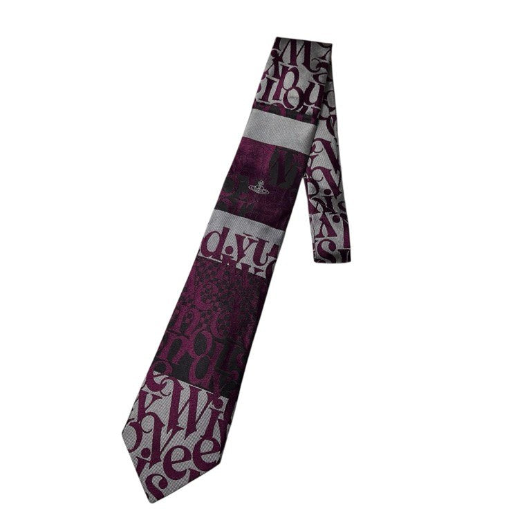 Vivienne Westwood オーブ刺繍総柄ロゴシルクネクタイ 小物 アクセサリー ストライプ チェック ヴィヴィアンウエストウッド メンズ