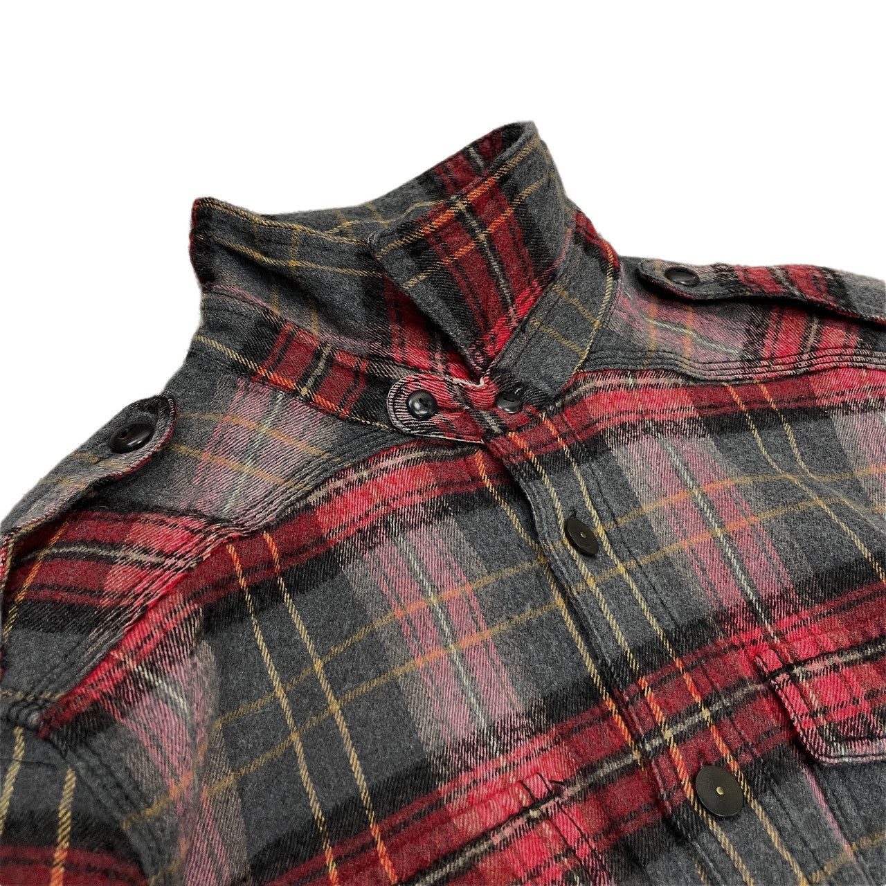 Nigel Cabourn コットンウールフランネルダブルポケットエポレットチェックシャツ ブラウス トップス ナイジェルケーボン メンズ