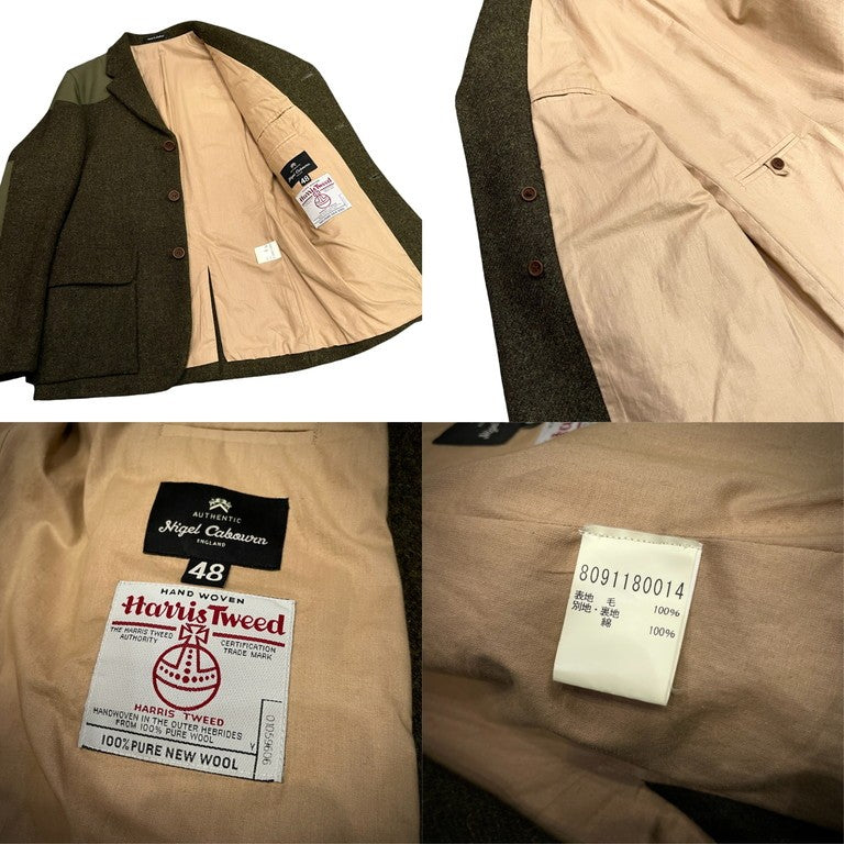 Nigel Cabourn × HARRIS TWEED Mallory jacket マロリージャケット size 48 定番 希少 アウター テーラード ブレザー ナイジェルケーボン ハリスツイード