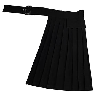 LIMI feu ウールプリーツアシンメトリー巻きスカート ボトムス パンツ レイヤード Yohji Yamamoto リミフゥ ヨウジヤマモト レディース